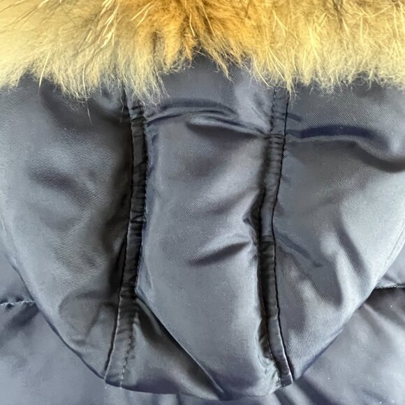 PYRENEX Jacket Womens Size 4/6 Small Navy Down Bomber Hooded Puffer Gorpcore Ski - Picture 11 of 12